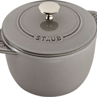 Staub - 1.5 QT Round Cast Iron Cocotte Graphite Grey 1.8L- 40509-703
