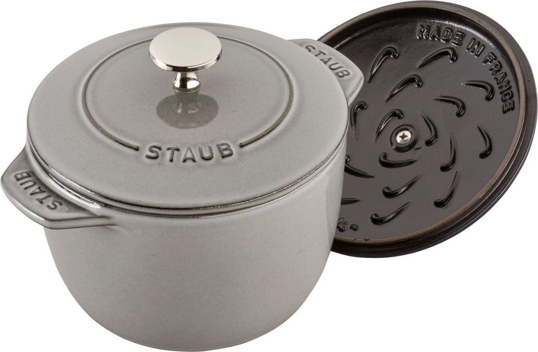 Staub - 1.5 QT Round Cast Iron Cocotte Graphite Grey 1.8L- 40509-703