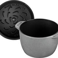 Staub - 1.5 QT Round Cast Iron Cocotte Graphite Grey 1.8L- 40509-703