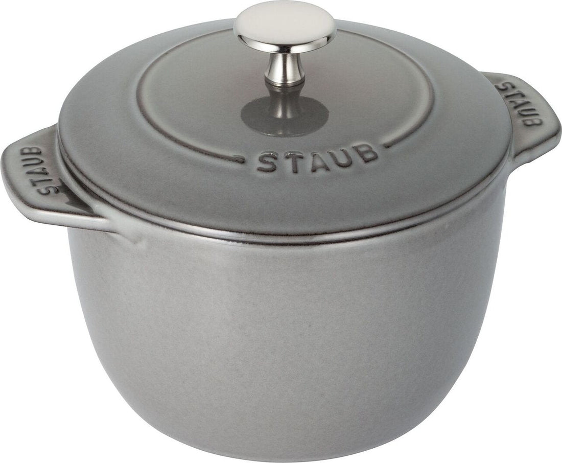 Staub - 1.5 QT Round Cast Iron Cocotte Graphite Grey 1.8L- 40509-703