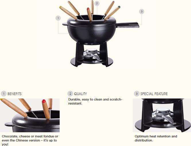 Staub - 2.3 L Fondue Set Cherry Red - 40511-975