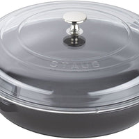 Staub - 3.5 QT Cast Iron Braiser with Glass Lid Black 3.3L - 40501-983