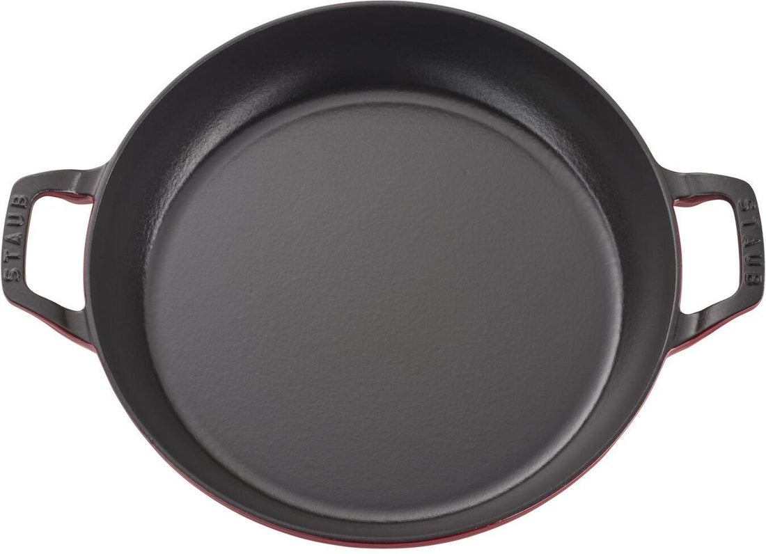 Staub - 3.5 QT Cast Iron Braiser with Glass Lid Cherry 3.3L - 40501-985