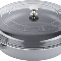 Staub - 3.5 QT Cast Iron Braiser with Glass Lid Graphite Grey 3.3L - 40501-984