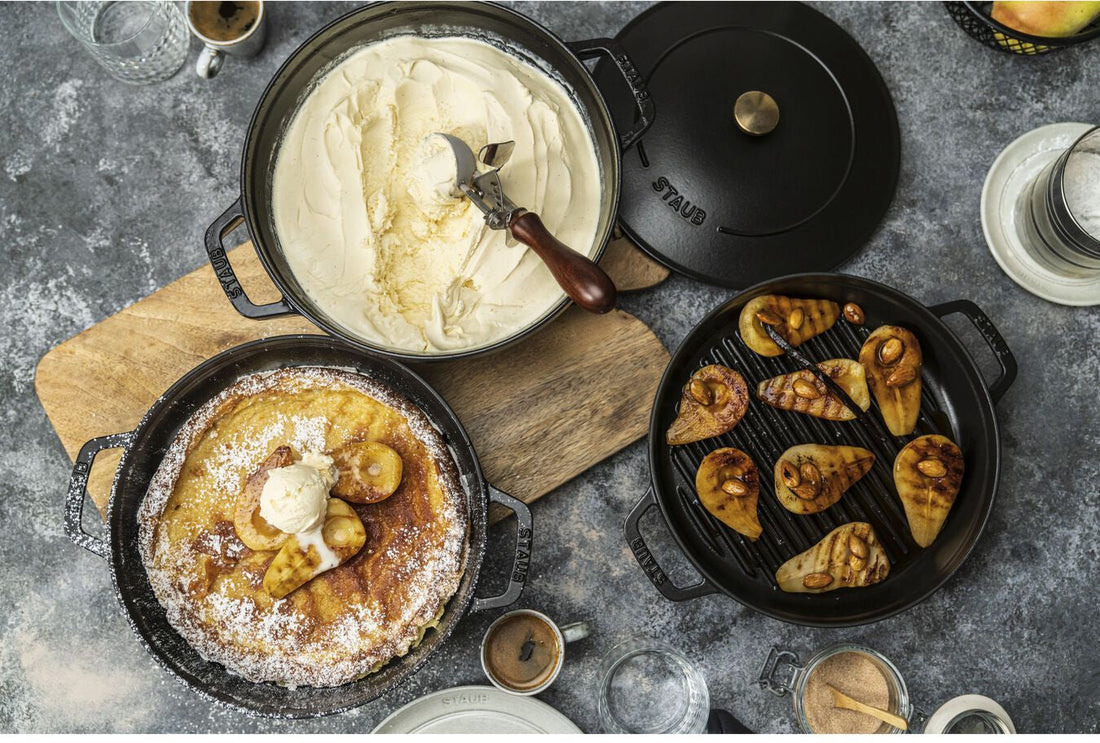 Staub - 4 PC 10" Cast Iron Stackable Cocotte Set Black - 1021322