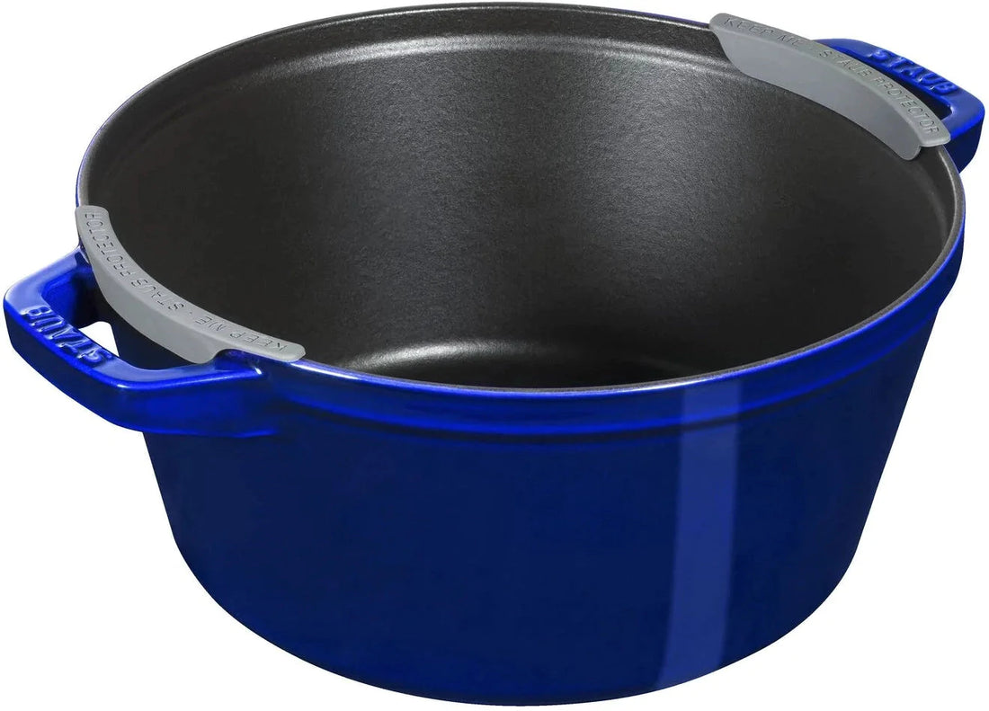 Staub - 4 PC 10" Cast Iron Stackable Cocotte Set Blue - 1010769
