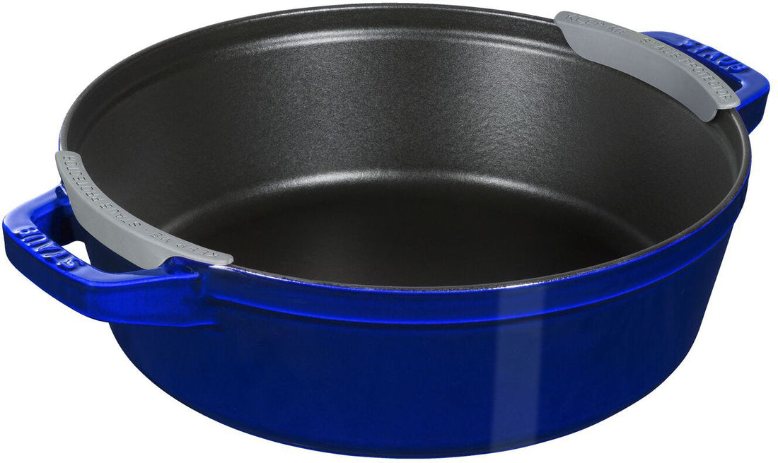 Staub - 4 PC 10" Cast Iron Stackable Cocotte Set Blue - 1010769
