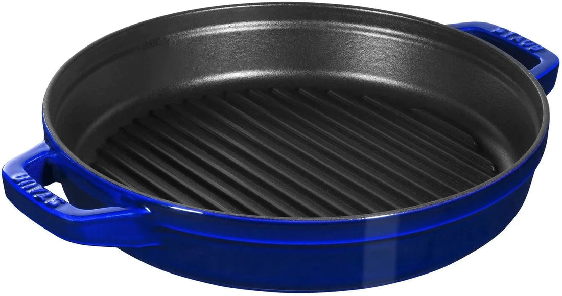 Staub - 4 PC 10" Cast Iron Stackable Cocotte Set Blue - 1010769