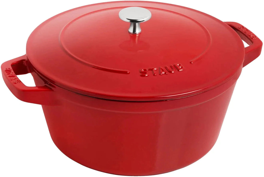 Staub - 4 PC 10" Cast Iron Stackable Cocotte Set Cherry - 1021321