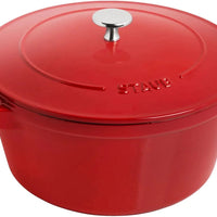 Staub - 4 PC 10" Cast Iron Stackable Cocotte Set Cherry - 1021321