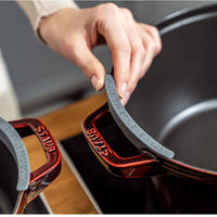 Staub - 4 PC 10" Cast Iron Stackable Cocotte Set Grenadine - 1010768