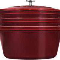 Staub - 4 PC 10" Cast Iron Stackable Cocotte Set Grenadine - 1010768