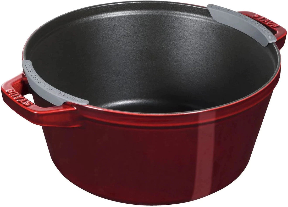 Staub - 4 PC 10" Cast Iron Stackable Cocotte Set Grenadine - 1010768