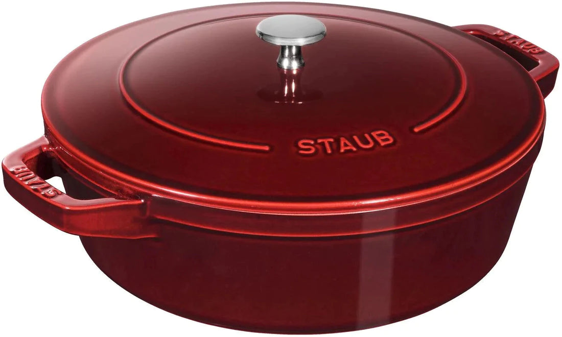 Staub - 4 PC 10" Cast Iron Stackable Cocotte Set Grenadine - 1010768