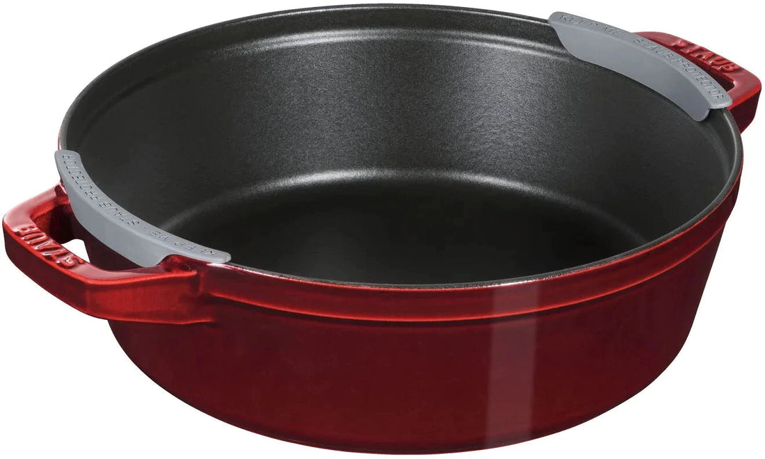 Staub - 4 PC 10" Cast Iron Stackable Cocotte Set Grenadine - 1010768
