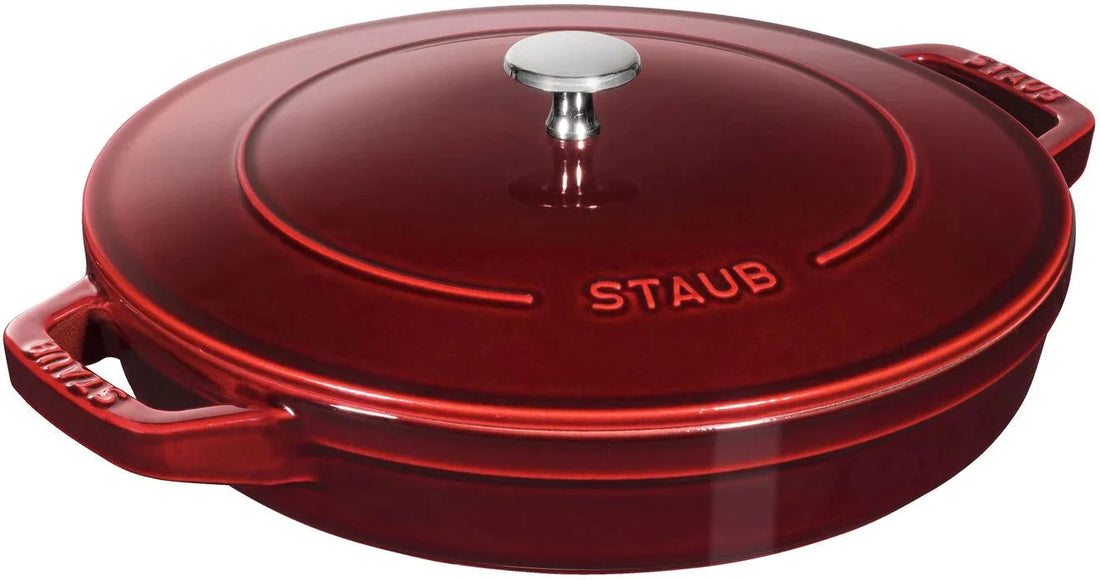 Staub - 4 PC 10" Cast Iron Stackable Cocotte Set Grenadine - 1010768