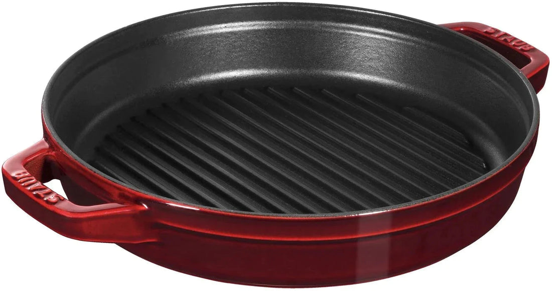 Staub - 4 PC 10" Cast Iron Stackable Cocotte Set Grenadine - 1010768