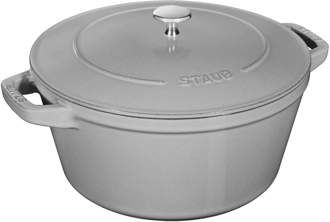 Staub - 4 PC 10" Cast Iron Stackable Cocotte Set Grey - 1010767