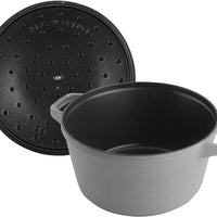 Staub - 4 PC 10" Cast Iron Stackable Cocotte Set Grey - 1010767