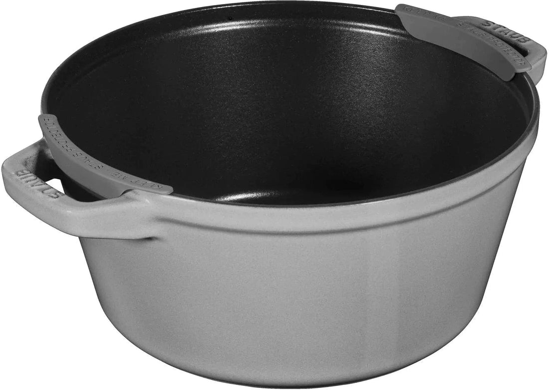 Staub - 4 PC 10" Cast Iron Stackable Cocotte Set Grey - 1010767