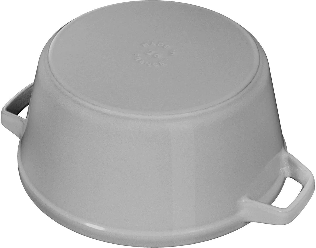 Staub - 4 PC 10" Cast Iron Stackable Cocotte Set Grey - 1010767