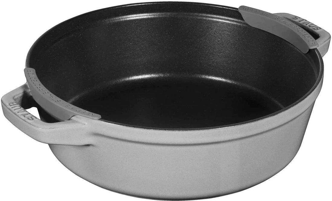 Staub - 4 PC 10" Cast Iron Stackable Cocotte Set Grey - 1010767