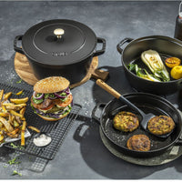 Staub - 4 PC 9.5" Cast Iron Stackable Cocotte Set Black - 1010886