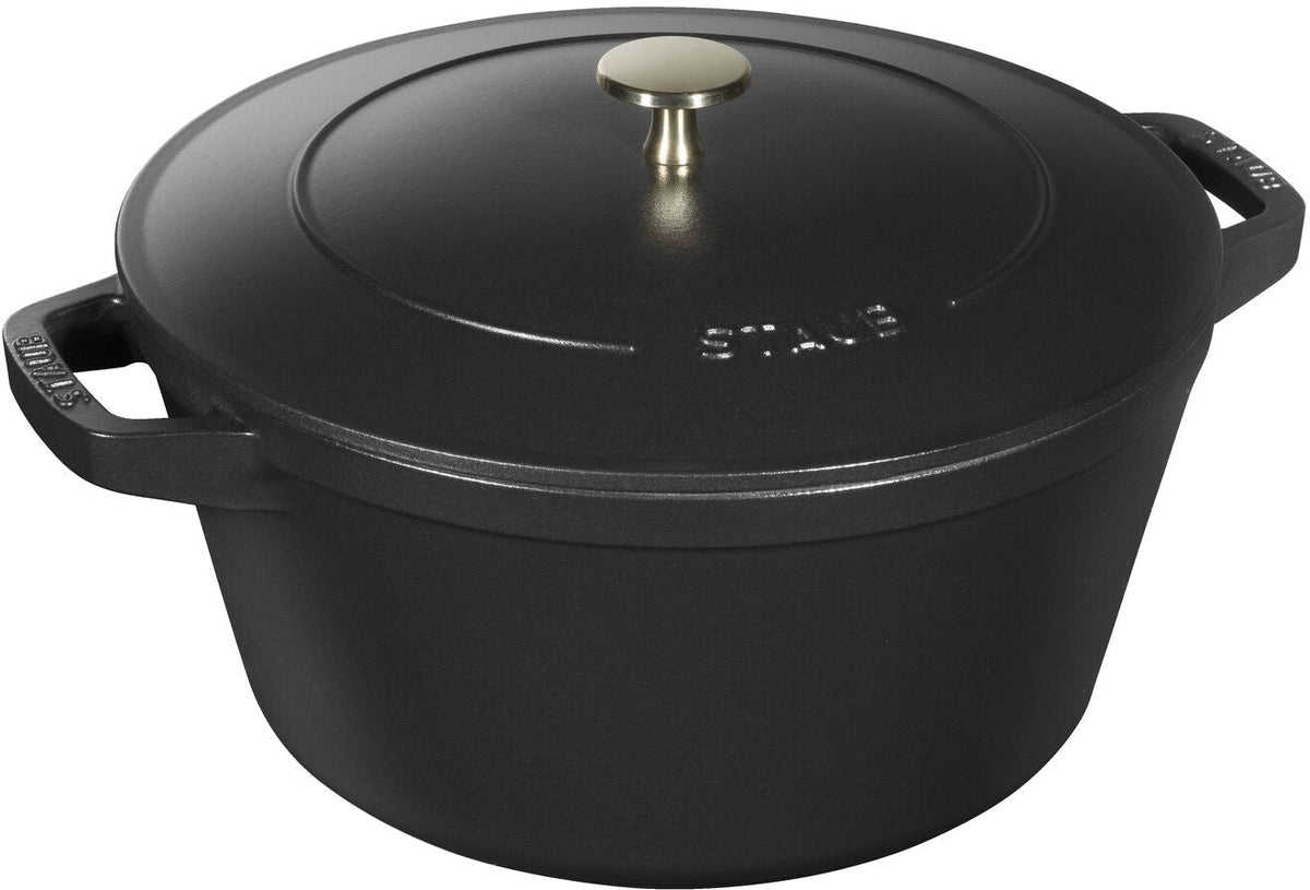 Staub - 4 PC 9.5" Cast Iron Stackable Cocotte Set Black - 1010886