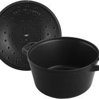 Staub - 4 PC 9.5" Cast Iron Stackable Cocotte Set Black - 1010886