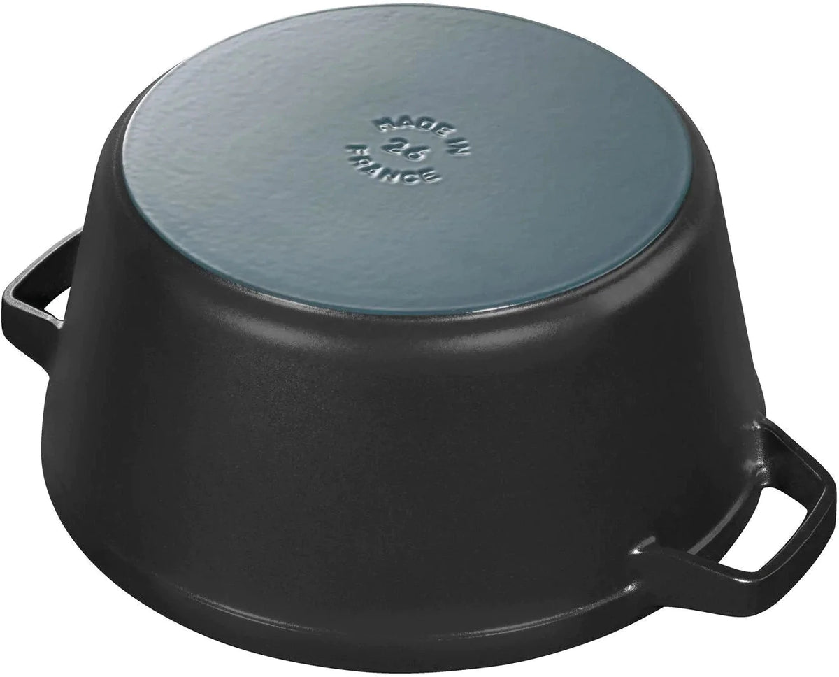 Staub - 4 PC 9.5" Cast Iron Stackable Cocotte Set Black - 1010886