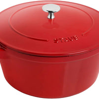 Staub - 4 PC 9.5" Cast Iron Stackable Cocotte Set Cherry - 1010887