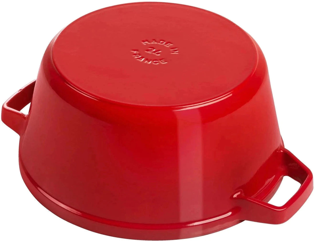 Staub - 4 PC 9.5" Cast Iron Stackable Cocotte Set Cherry - 1010887