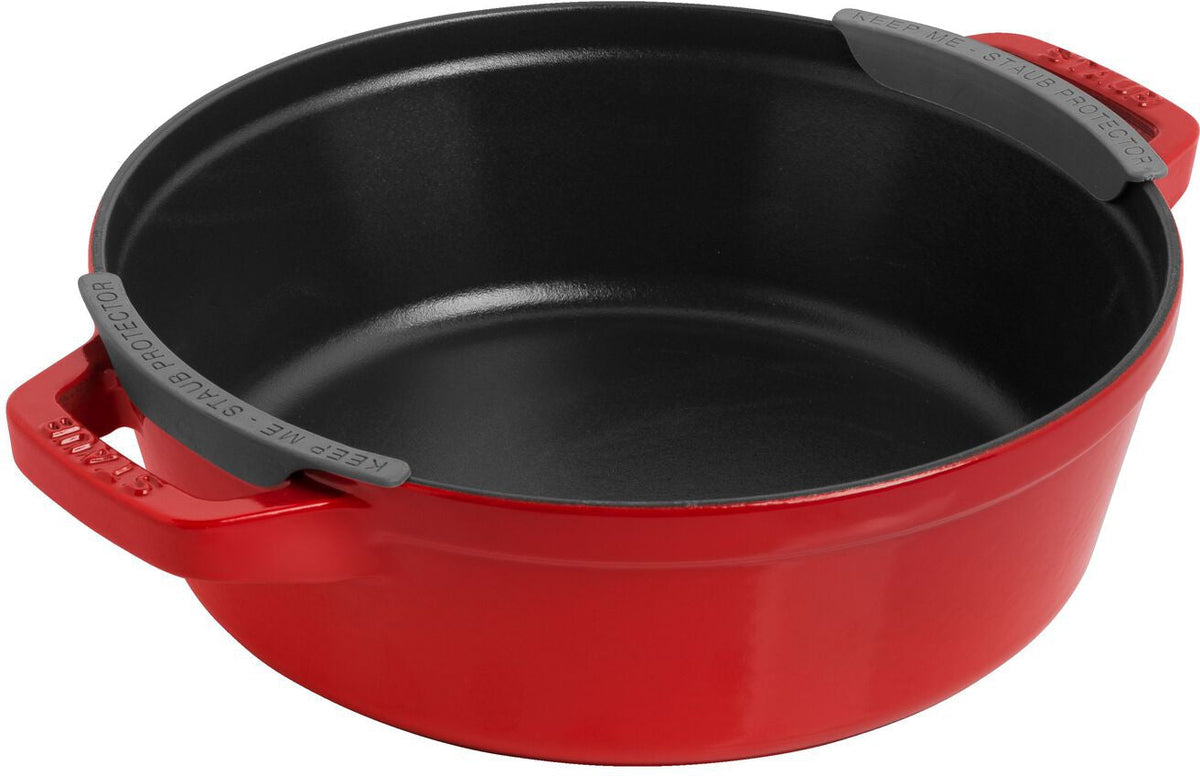 Staub - 4 PC 9.5" Cast Iron Stackable Cocotte Set Cherry - 1010887