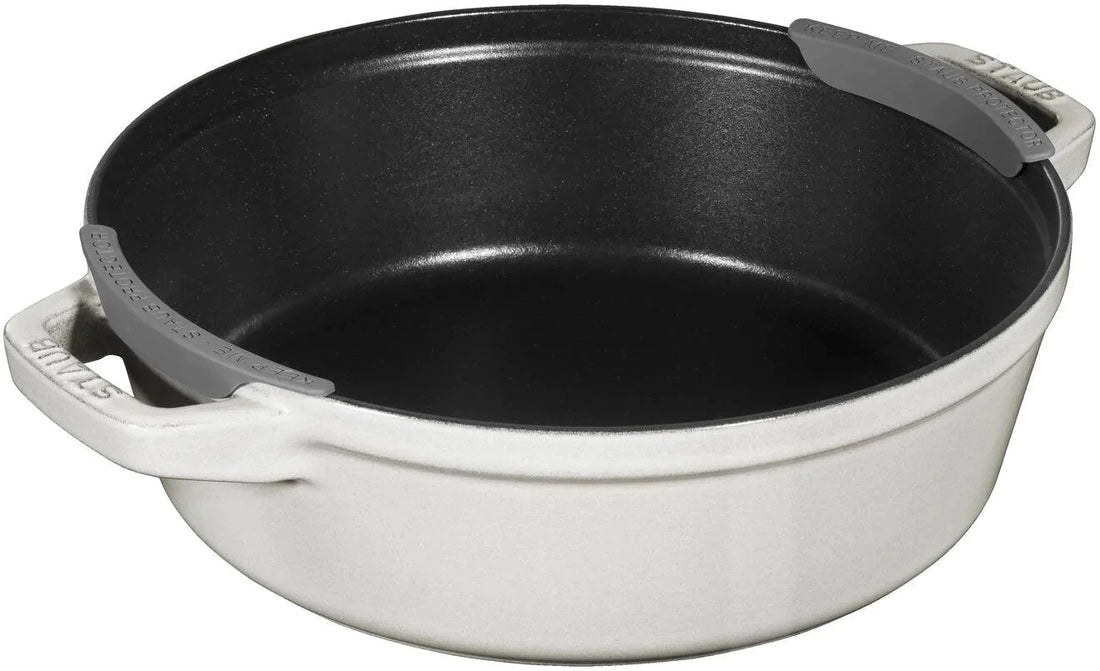 Staub - 4 PC 9.5" Cast Iron Stackable Cocotte Set White Truffle - 1010892