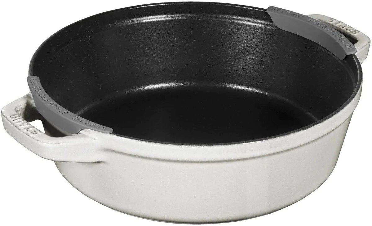 Staub - 4 PC 9.5" Cast Iron Stackable Cocotte Set White Truffle - 1010892