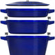 Staub - 4 PC 10" Cast Iron Stackable Cocotte Set Blue - 1010769