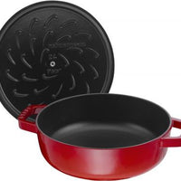 Staub - 4 QT Braiser with Chistera Lid Cherry Red 3.8L - 40511-474