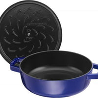 Staub - 4 QT Braiser with Chistera Lid Dark Blue 3.8L - 40511-476