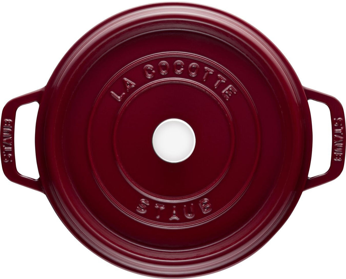 Staub - 4 QT Round Cocotte Bordeaux Red 3.8L - 40502-294