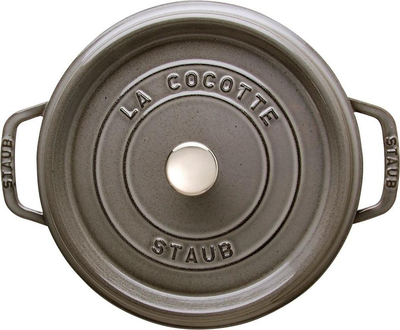 Staub - 4 QT Round Cocotte Graphite Grey 3.8L - 40500-246
