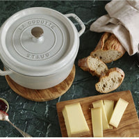 Staub - 4 QT Round Cocotte White Truffle 3.8L - 40501-412