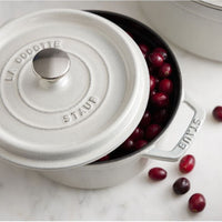 Staub - 4 QT Round Cocotte White Truffle 3.8L - 40501-412