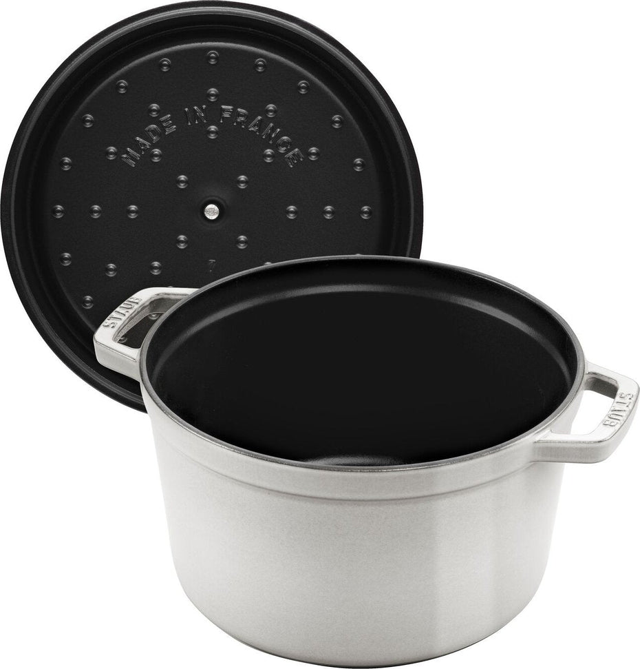 Staub - 5 QT Round High Cocotte White Truffle 4.8L - 40508-223