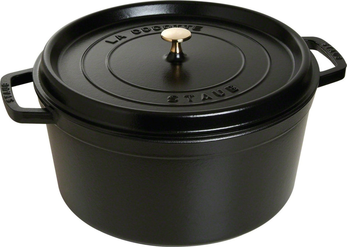 Staub - 5.5 QT Round Cocotte Black 5.2L - 40509-310