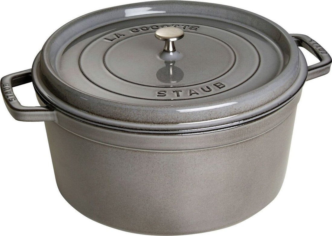 Staub - 5.5 QT Round Cocotte Graphite Grey 5.2L - 40509-312