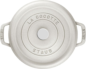 Staub - 5.5 QT Round Cocotte White Truffle 5.2L - 40501-413