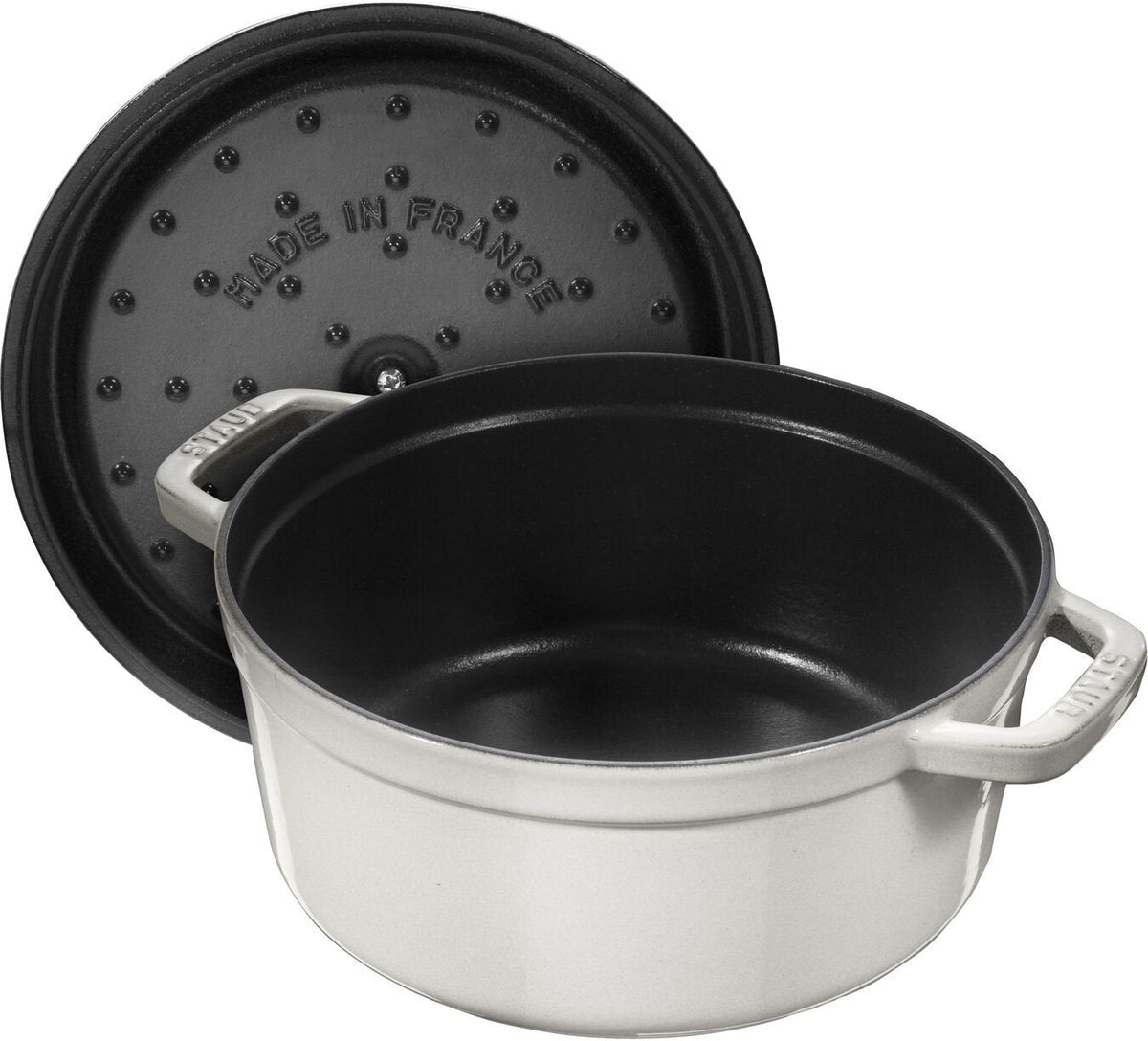 Staub - 5.5 QT Round Cocotte White Truffle 5.2L - 40501-413