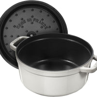 Staub - 5.5 QT Round Cocotte White Truffle 5.2L - 40501-413