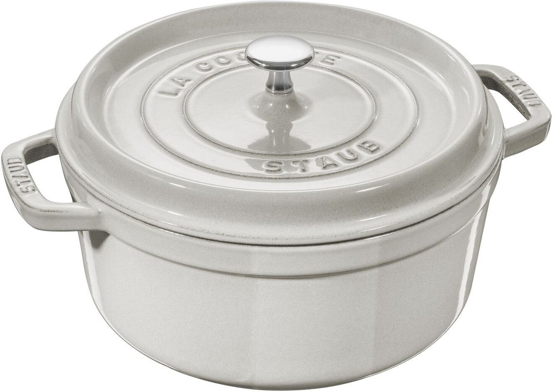 Staub - 5.5 QT Round Cocotte White Truffle 5.2L - 40501-413