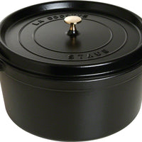 Staub - 5.5 QT Round Cocotte with Steamer Black 5.2L - 40510-606